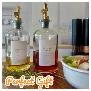 Maizies Emporium Set of 2 Glass Coffee Syrup Dispenser Oil & Vinegar Dispenser